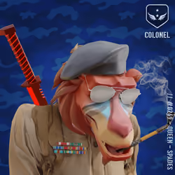 Surprised Red Colonel Baboon #269