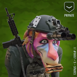 Surprised Purple Private Baboon #657