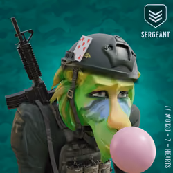 Sad Green Sergeant Baboon #120