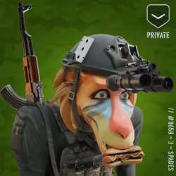 Surprised Peach Private Baboon #658