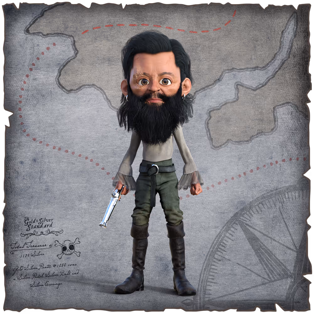 Gold Silver Pirate #1080