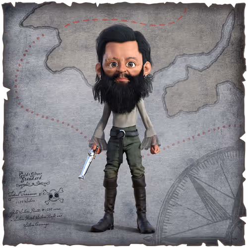 Gold Silver Pirate #1080