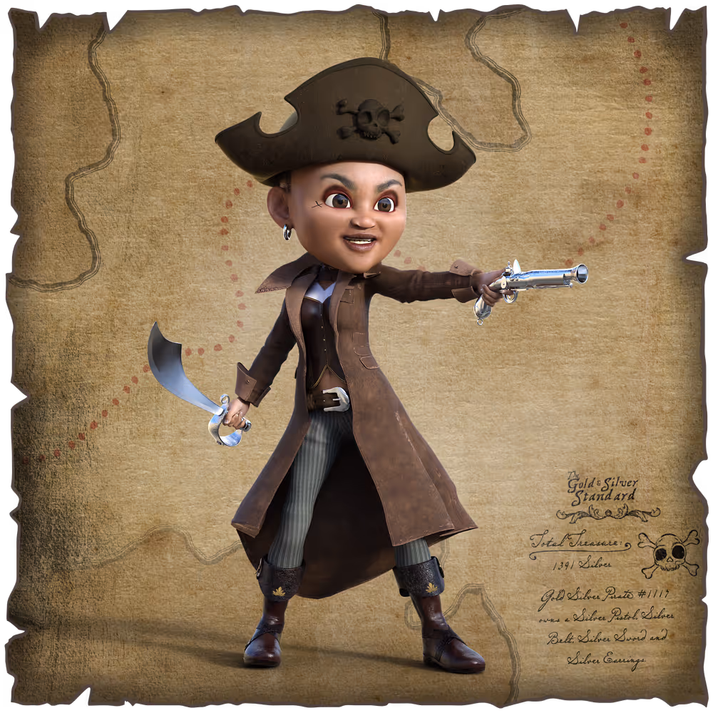 Gold Silver Pirate #1117