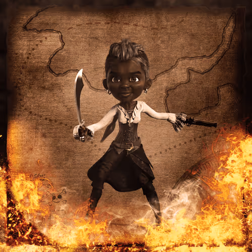 Gold Silver Pirate #1124