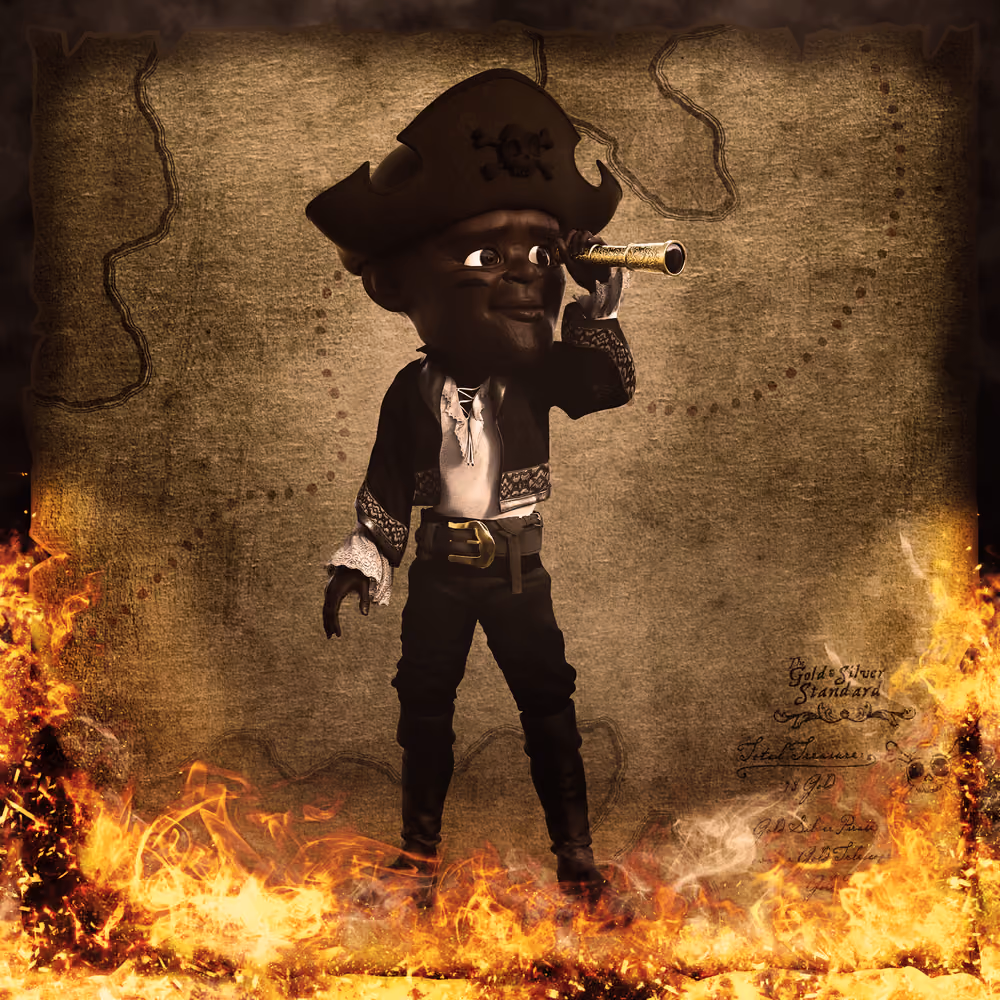 Gold Silver Pirate #1085