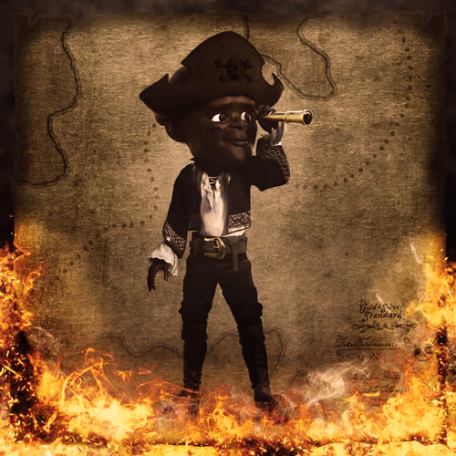 Gold Silver Pirate #1085
