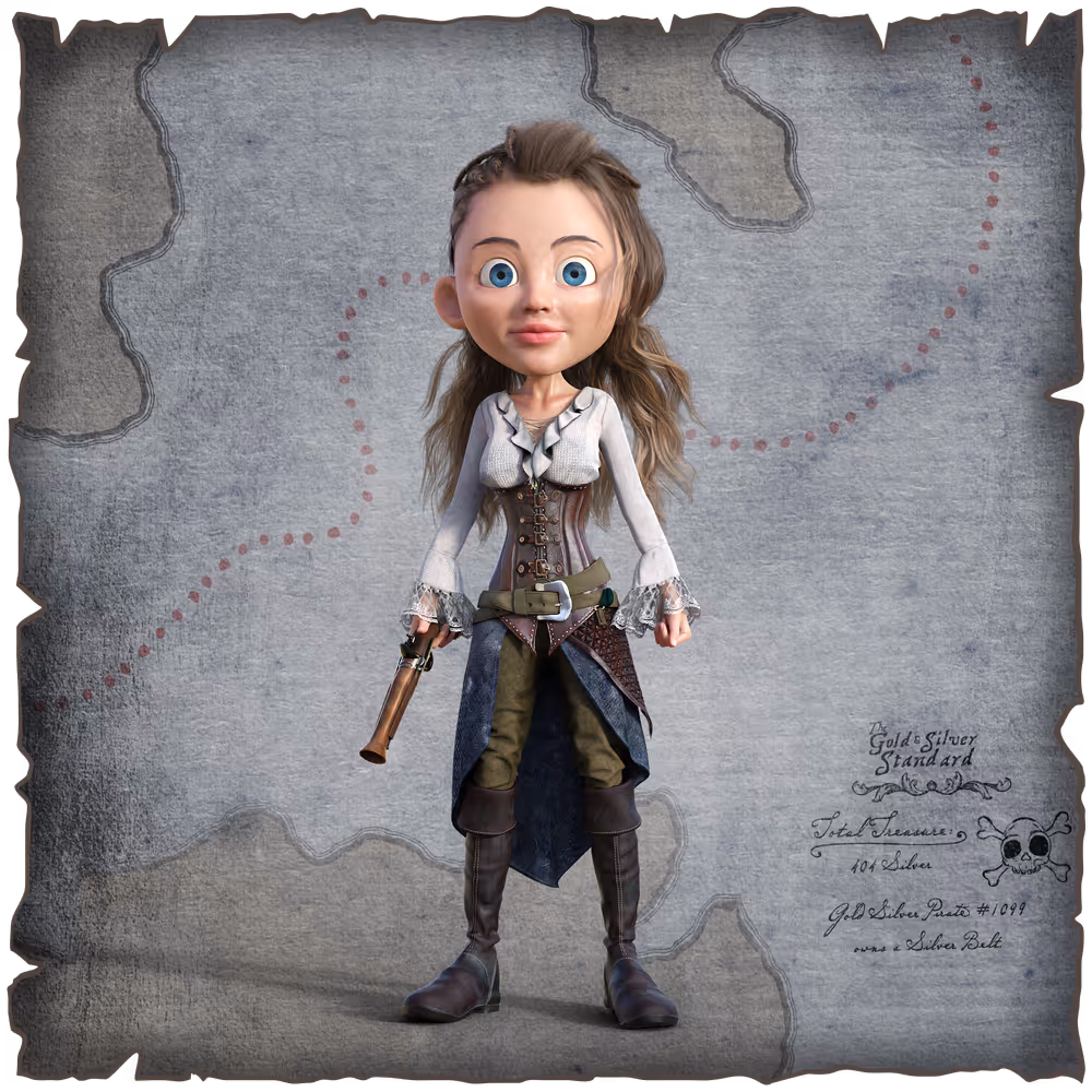 Gold Silver Pirate #1099