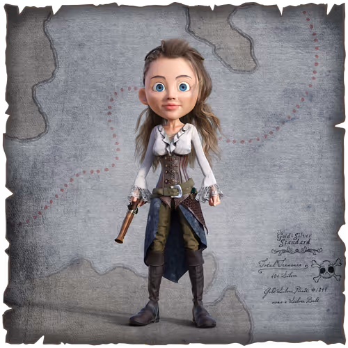 Gold Silver Pirate #1099
