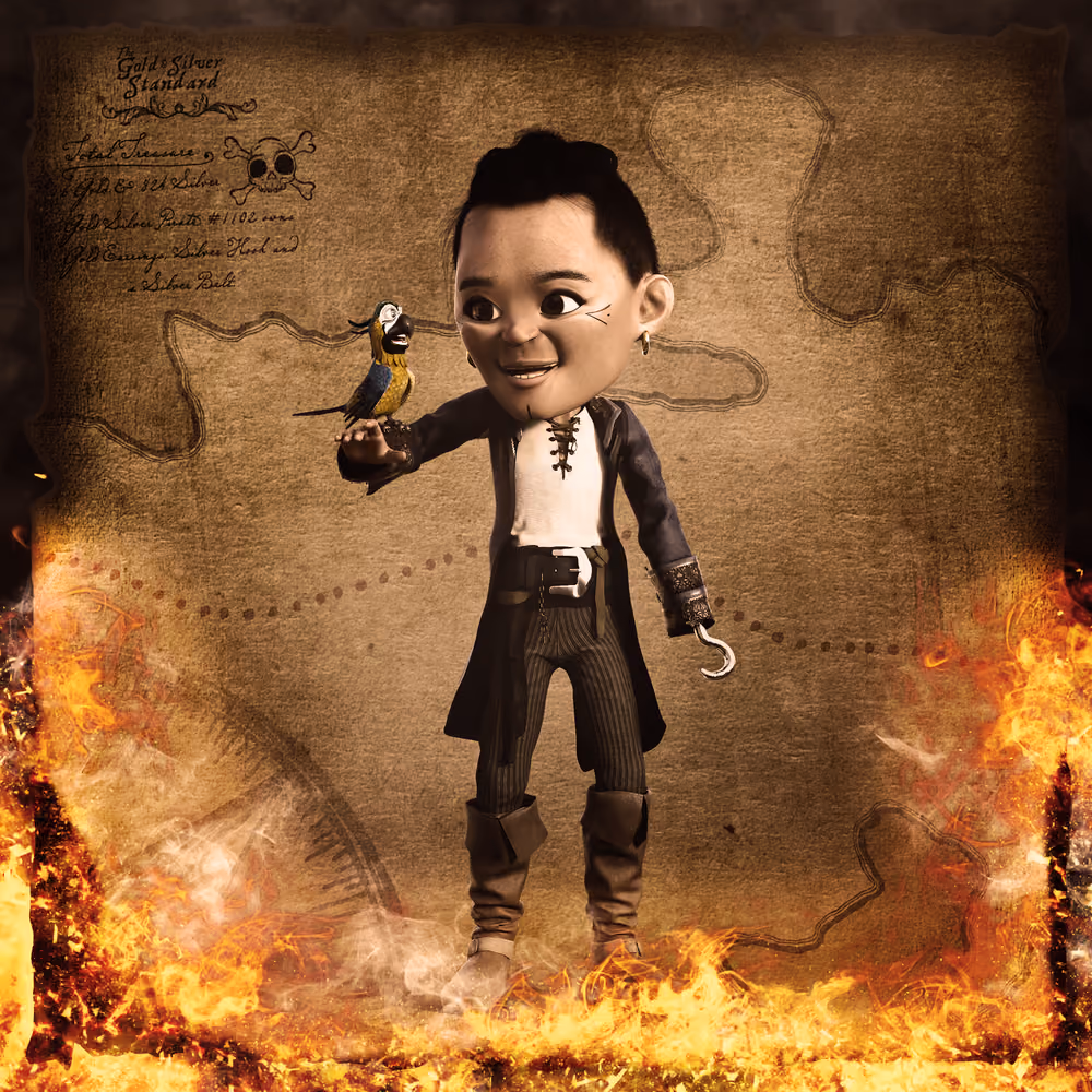 Gold Silver Pirate #1102
