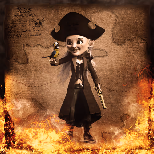 Gold Silver Pirate #1103