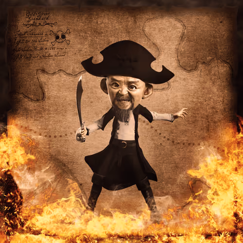 Gold Silver Pirate #1090