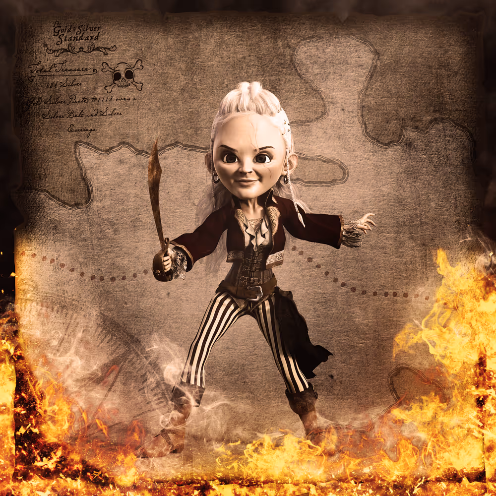 Gold Silver Pirate #1118