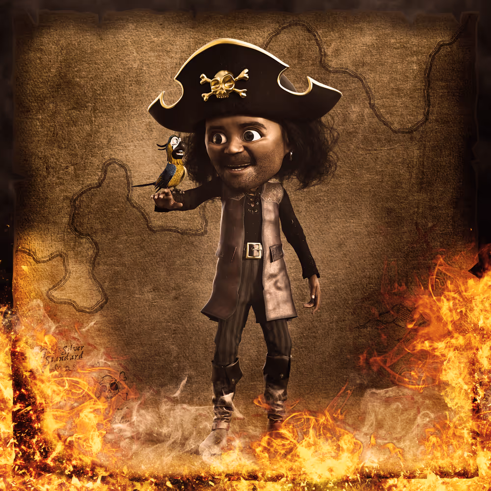Gold Silver Pirate #1125