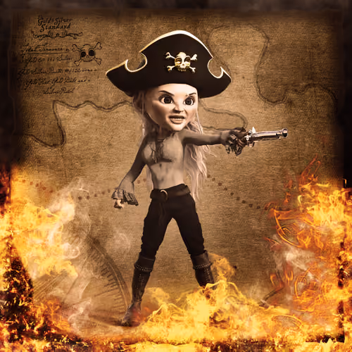 Gold Silver Pirate #1122