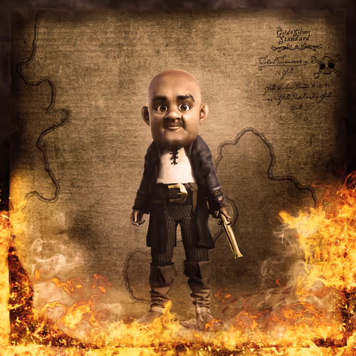 Gold Silver Pirate #1079