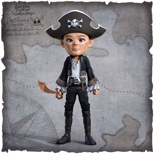 Gold Silver Pirate #1088