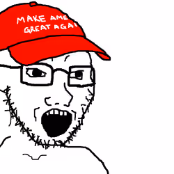 wojak soy boy maga hat