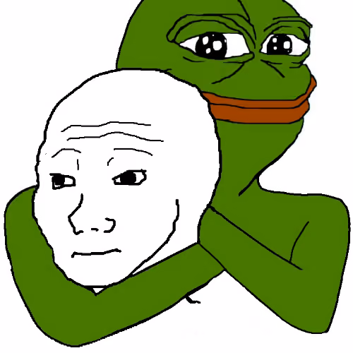 wojak choked by pepe