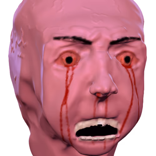 pink wojak 3d computer generated