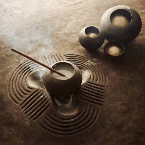 Ethiopia - A Handmade Anuak Kitchen and Fireplace