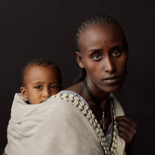 Ethiopia - Portraits - Portrait of Asnaku and her son, Habtamu  