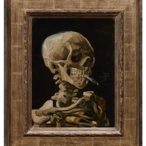 Elmonx Skull Of A Skeleton With Burning Cigarette