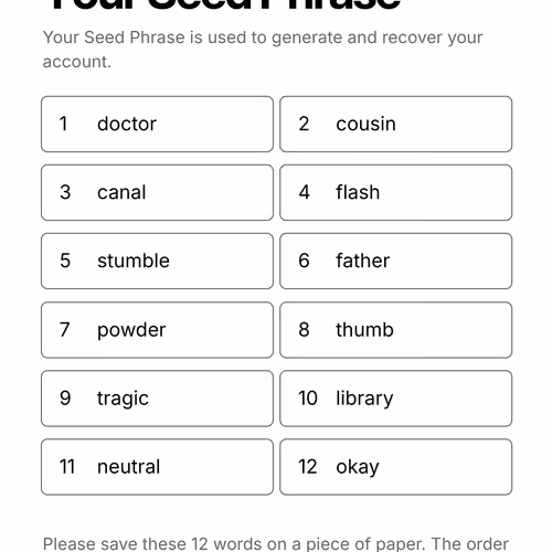 Your Seed Phrase #238