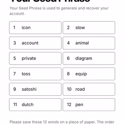Your Seed Phrase #037