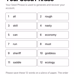 Your Seed Phrase #160