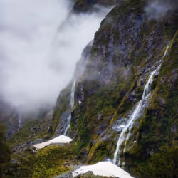 Waterfalls on the Way to Milford Sound #0672