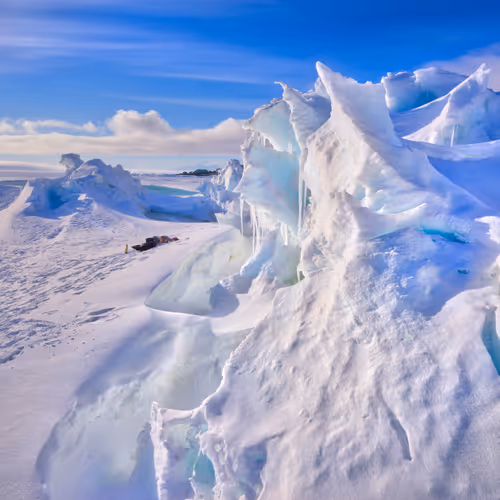 Morning in the Ice Folds in Antarctica #0983
