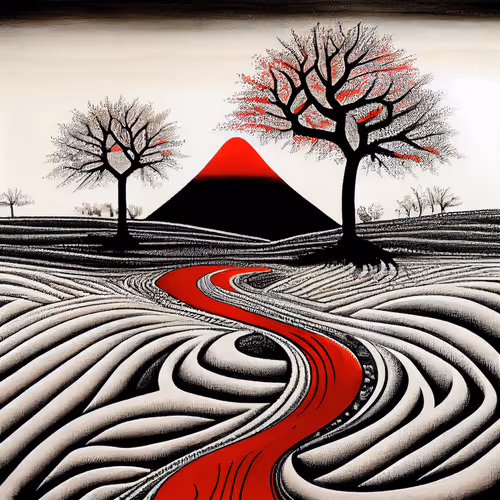 Ukiyo E Landscape By Warwick