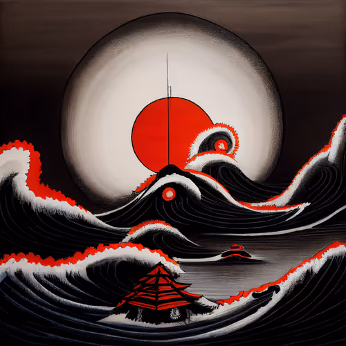 Ukiyo E Landscape By Warwick