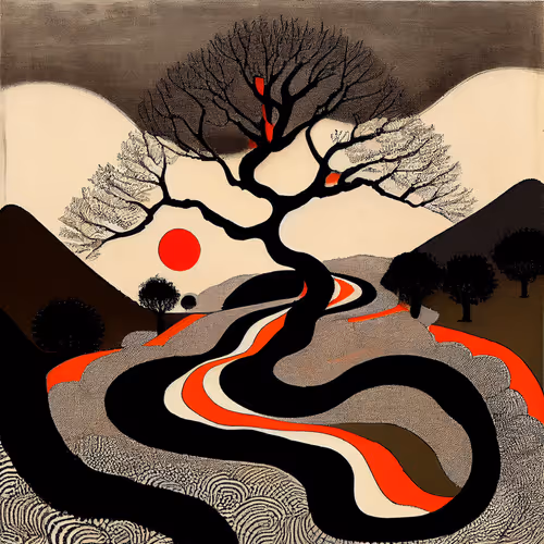 Ukiyo E Landscape By Warwick