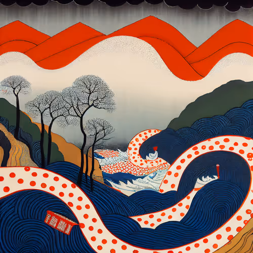 Ukiyo E Landscape By Warwick