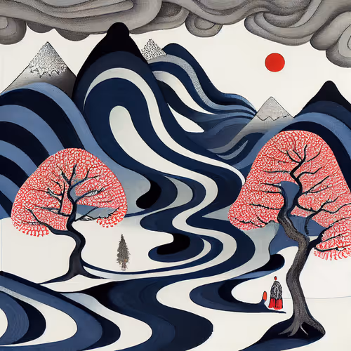 Ukiyo E Landscape By Warwick