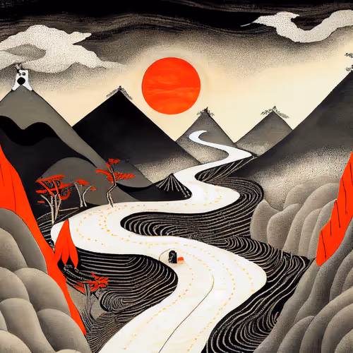Ukiyo E Landscape By Warwick