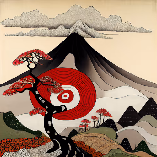 Ukiyo E Landscape By Warwick