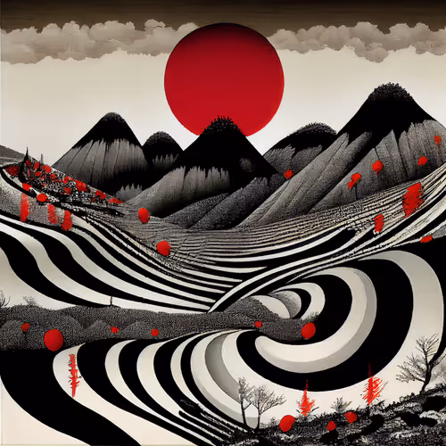 Ukiyo E Landscape By Warwick