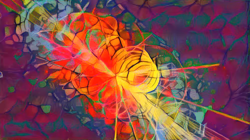 Particle Shower and Flowers (Art created on a Quantum Computer)