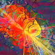Particle Shower and Flowers (Art created on a Quantum Computer)