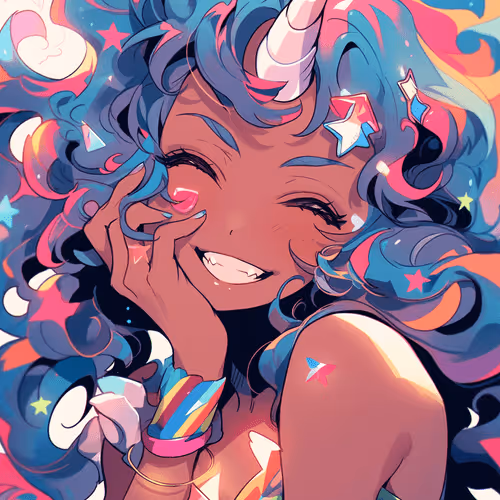 Unicorn cartoon style