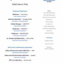 Polly's Web3 Resume
