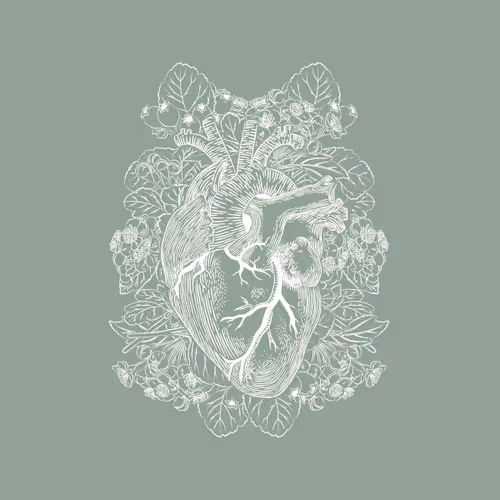 Hawthorn Hearts Original Illustration Celadon 1