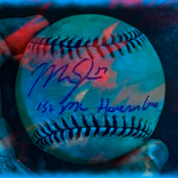 Mike Trout's "1st MLB Home Run" Game Used Ball (Blue Variant Virtual Art)