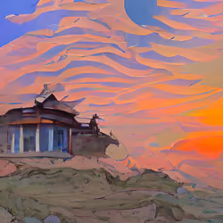 Villa in sunset and at dawn #98