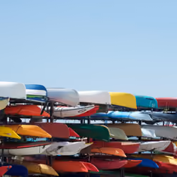 Colourful canoes