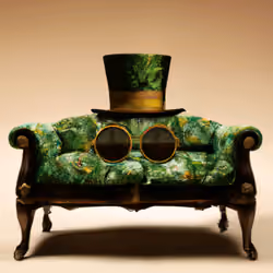 Green Sofa with Hat #15