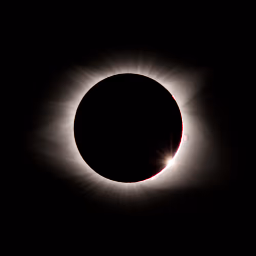 Solar Eclipse with a Beaded Ring of Fire
