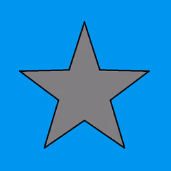 grey star on blue background